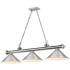 Cordon 57 1/4" Wide Brushed Nickel 3-Light Billiard Pendant