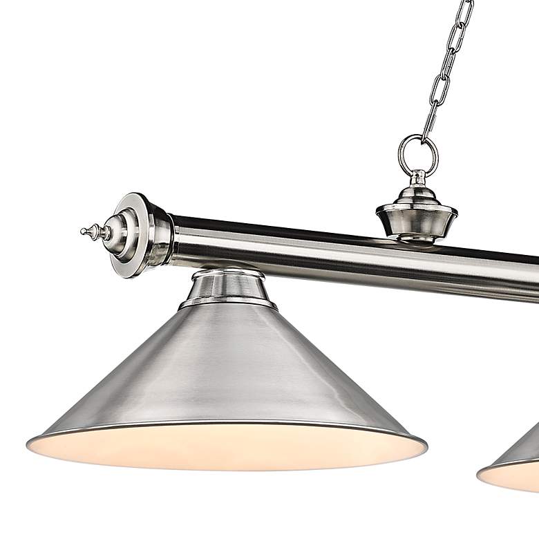 Image 4 Cordon 57 1/4" Wide Brushed Nickel 3-Light Billiard Pendant more views