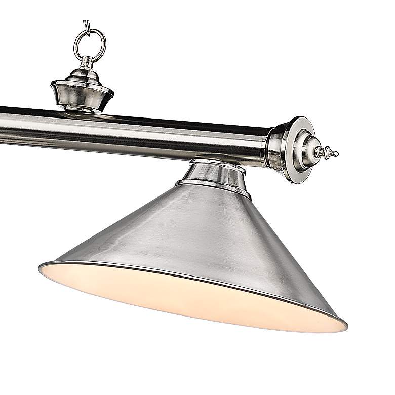 Image 5 Cordon 57 1/4" Wide Brushed Nickel 3-Light Billiard Pendant more views