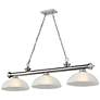 2_Cordon 57 1/4" Wide Brushed Nickel 3-Light Billiard Pendant