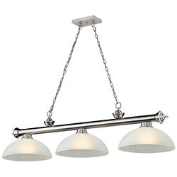 Cordon 57 1/4" Wide Brushed Nickel 3-Light Billiard Pendant