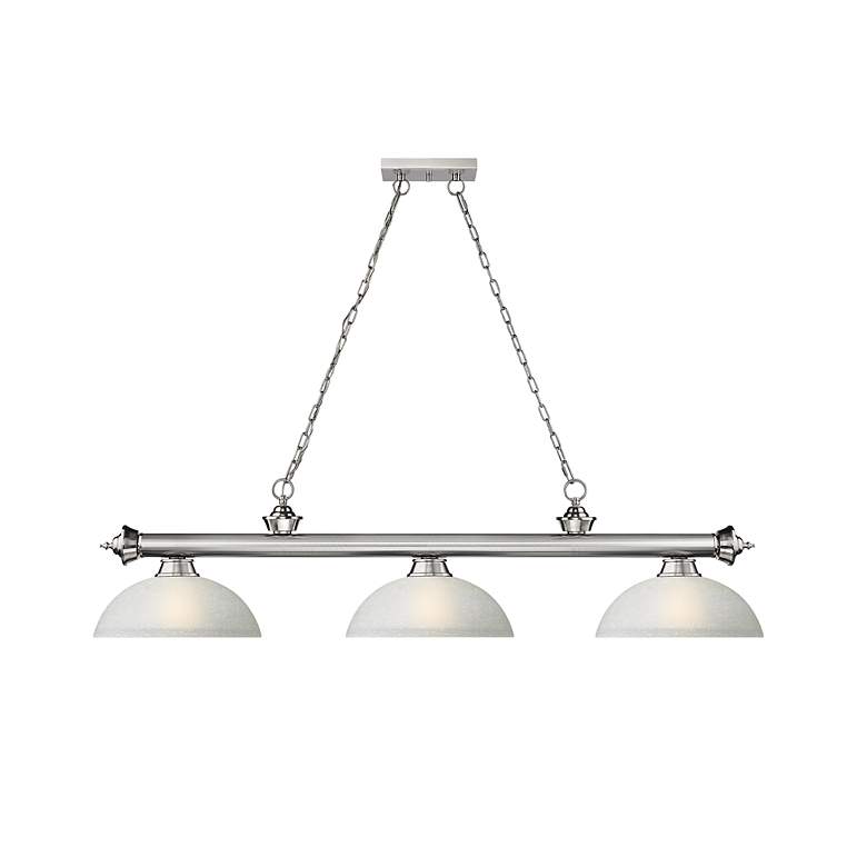 Image 5 Cordon 57 1/4" Wide Brushed Nickel 3-Light Billiard Pendant more views