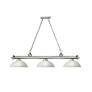 5_Cordon 57 1/4" Wide Brushed Nickel 3-Light Billiard Pendant more views