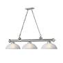 6_Cordon 57 1/4" Wide Brushed Nickel 3-Light Billiard Pendant more views