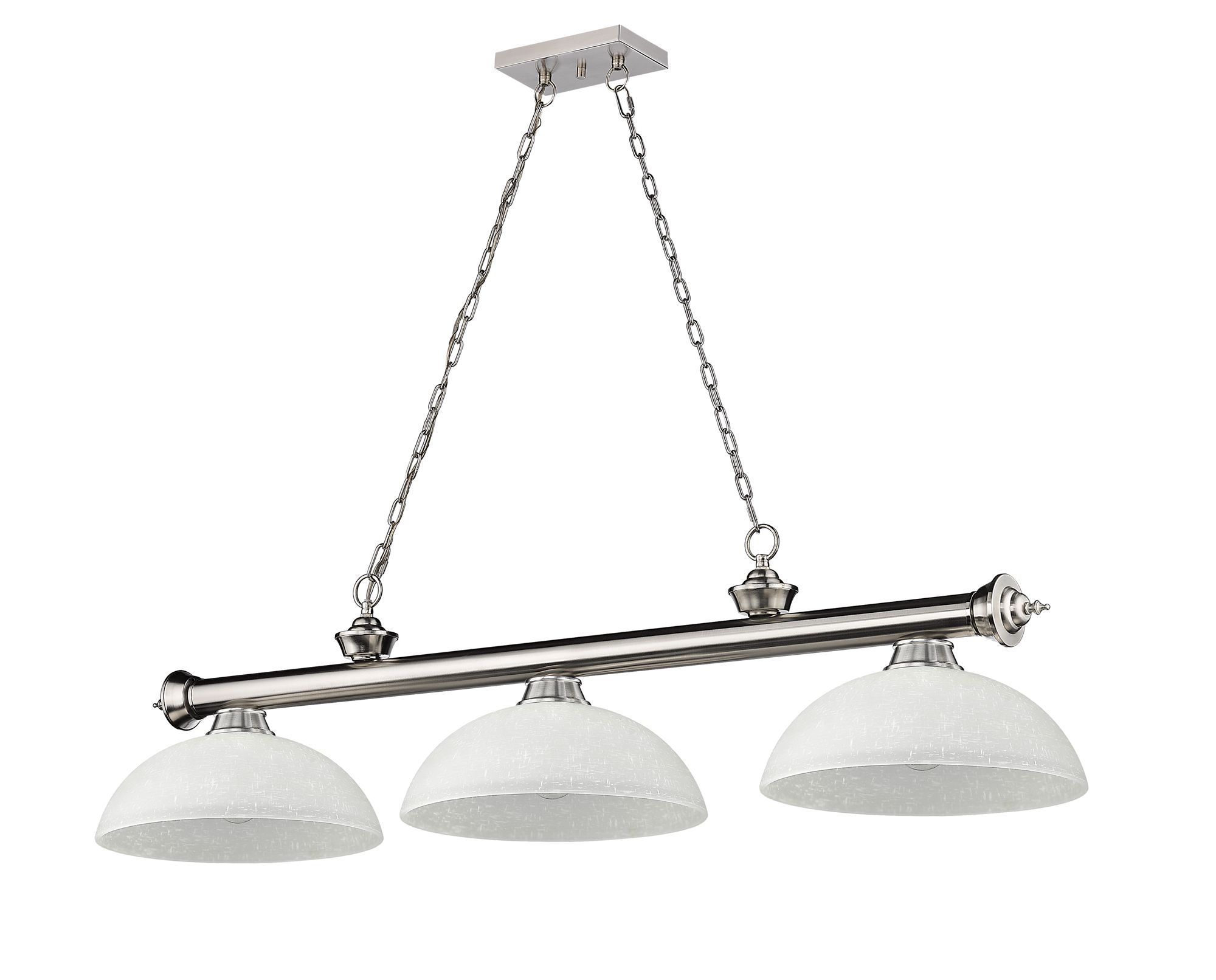 Cordon 57 1/4" Wide Brushed Nickel 3-Light Billiard Pendant