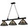 Cordon 57 1/4" Wide Matte Black 3-Light Billiard Pendant
