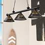 2_Cordon 57 1/4" Wide Matte Black 3-Light Billiard Pendant