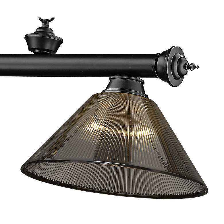 Image 5 Cordon 57 1/4" Wide Matte Black 3-Light Billiard Pendant more views