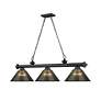 7_Cordon 57 1/4" Wide Matte Black 3-Light Billiard Pendant more views