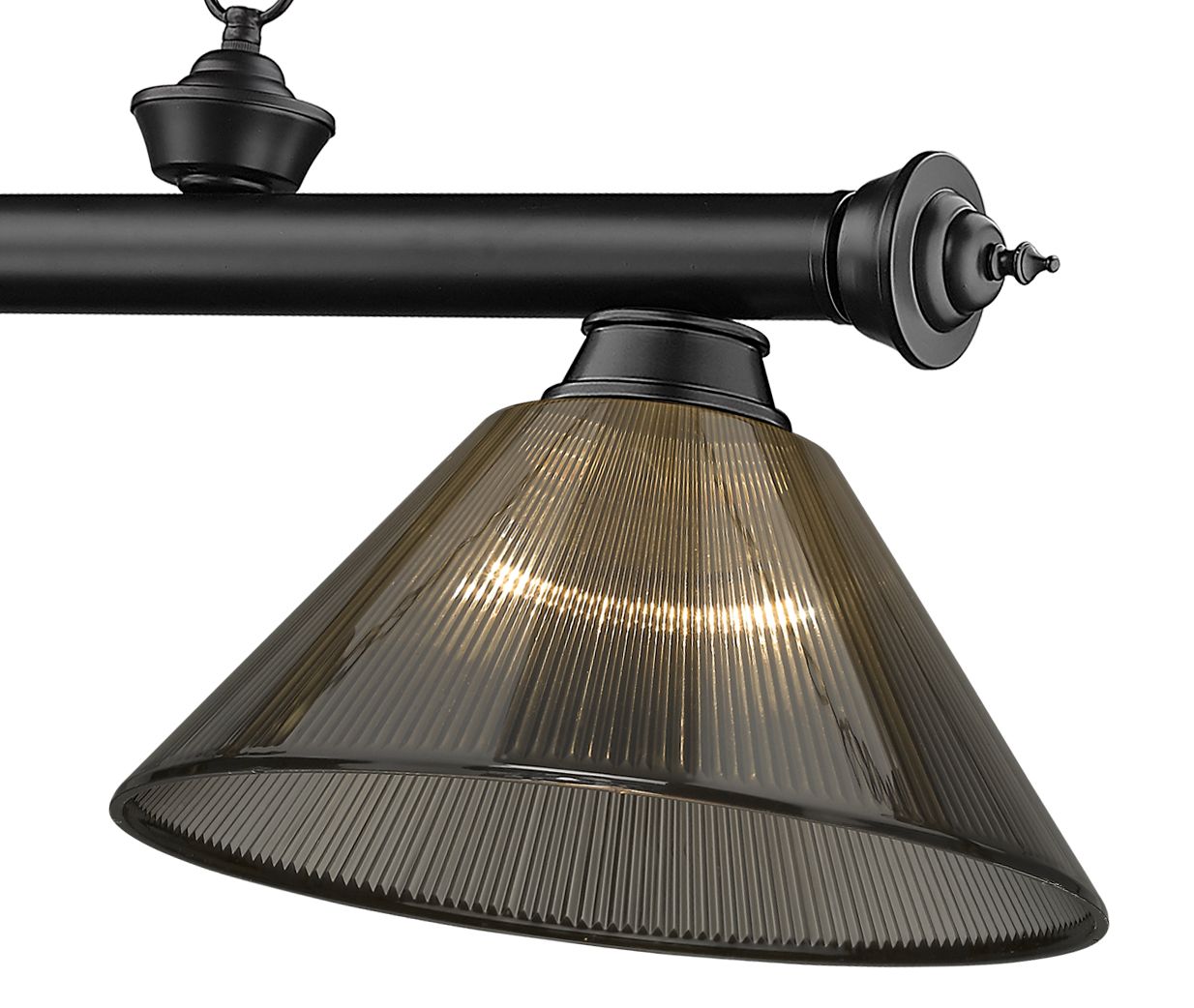 Cordon 57 1/4" Wide Matte Black 3-Light Billiard Pendant in scene