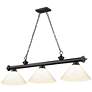 3_Cordon 57 1/4" Wide Matte Black 3-Light Billiard Pendant