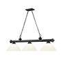 7_Cordon 57 1/4" Wide Matte Black 3-Light Billiard Pendant more views