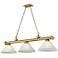Cordon 57 1/4" Wide Rubbed Brass 3-Light Billiard Chandelier