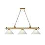 Cordon 57 1/4" Wide Rubbed Brass 3-Light Billiard Chandelier in scene