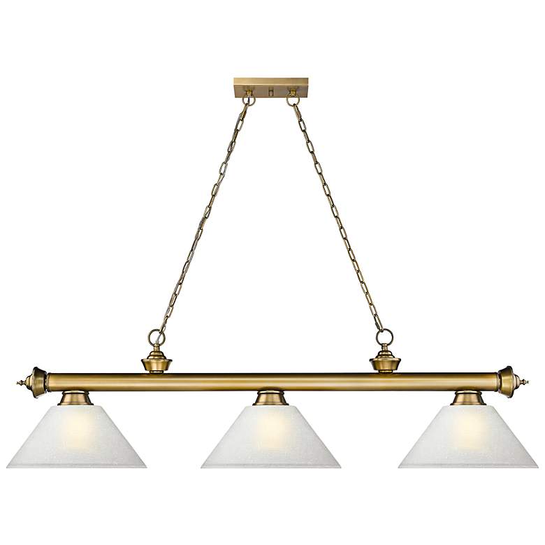 Image 7 Cordon 57 1/4" Wide Rubbed Brass 3-Light Billiard Chandelier more views