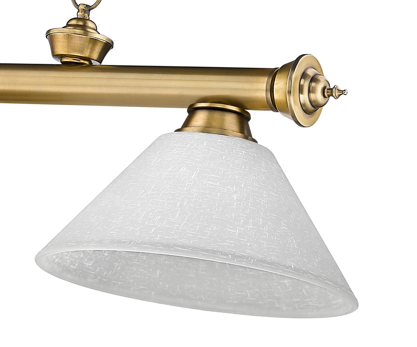 Cordon 57 1/4" Wide Rubbed Brass 3-Light Billiard Chandelier in scene