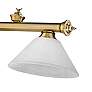 Cordon 57 1/4" Wide Rubbed Brass 3-Light Billiard Chandelier in scene