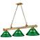 Cordon 57 1/4" Wide Rubbed Brass 3-Light Billiard Pendant