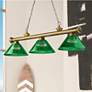 2_Cordon 57 1/4" Wide Rubbed Brass 3-Light Billiard Pendant