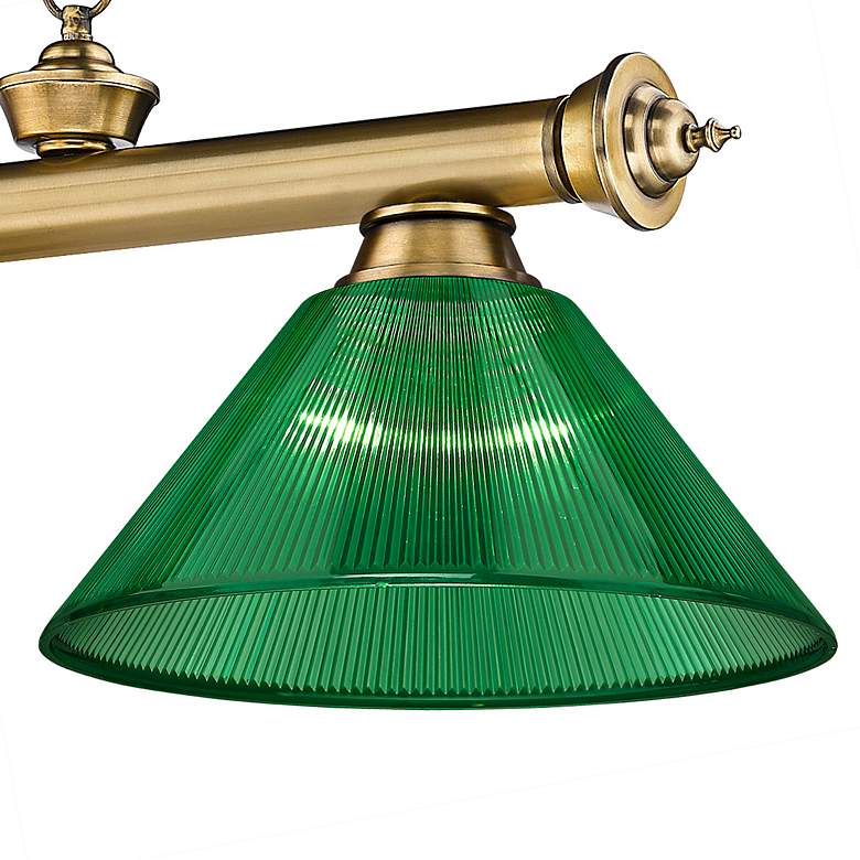 Image 5 Cordon 57 1/4" Wide Rubbed Brass 3-Light Billiard Pendant more views