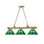 7_Cordon 57 1/4" Wide Rubbed Brass 3-Light Billiard Pendant more views