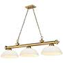 2_Cordon 57 1/4" Wide Rubbed Brass 3-Light Billiard Pendant