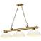 Cordon 57 1/4" Wide Rubbed Brass 3-Light Billiard Pendant