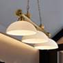1_Cordon 57 1/4" Wide Rubbed Brass 3-Light Billiard Pendant