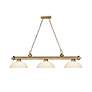 5_Cordon 57 1/4" Wide Rubbed Brass 3-Light Billiard Pendant more views