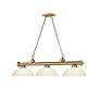 6_Cordon 57 1/4" Wide Rubbed Brass 3-Light Billiard Pendant more views