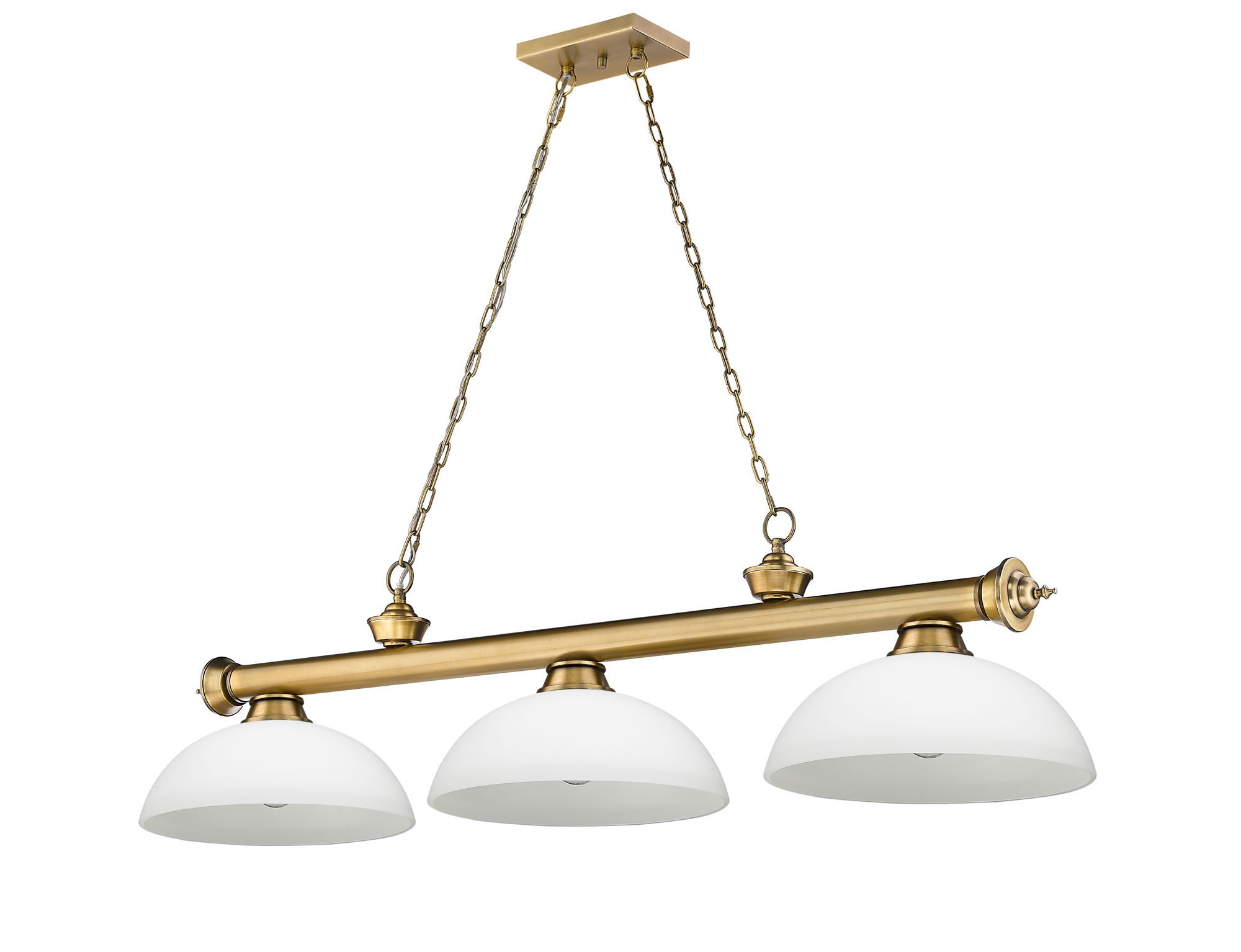 Cordon 57 1/4" Wide Rubbed Brass 3-Light Billiard Pendant