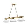 Cordon 57 1/4" Wide Rubbed Brass 3-Light Billiard Pendant