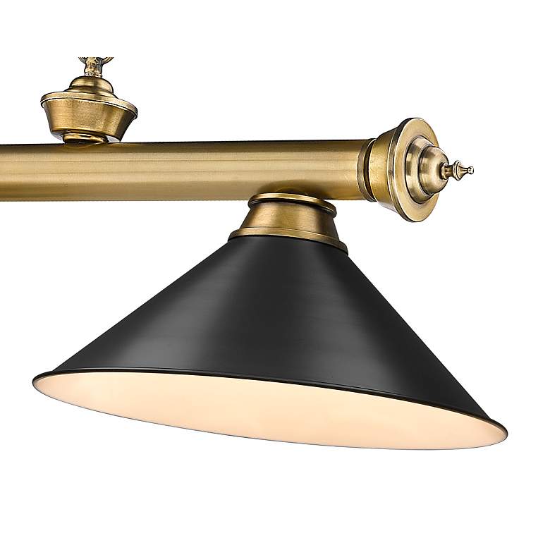 Image 5 Cordon 57 1/4" Wide Rubbed Brass 3-Light Billiard Pendant more views