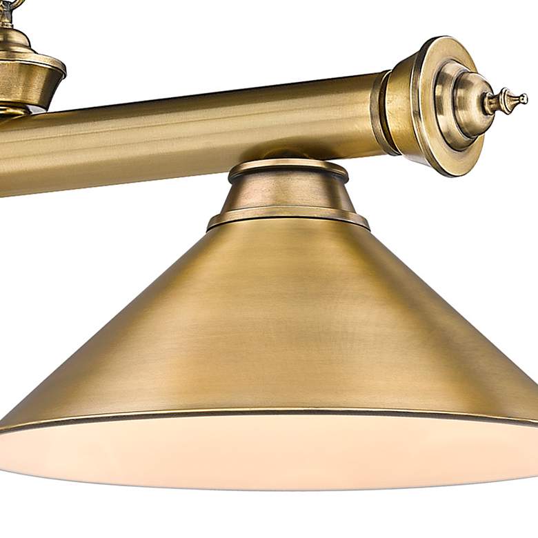 Image 5 Cordon 57 1/4" Wide Rubbed Brass 3-Light Billiard Pendant more views