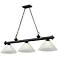 Cordon 57 1/4"W Black 3-Light Billiard Pendant w/ White Linen