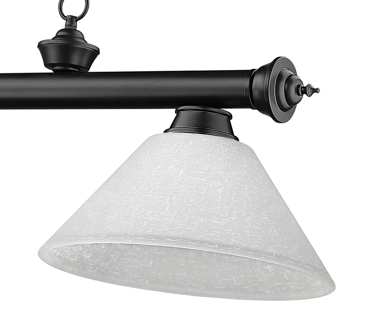 Image 6 Cordon 57 1/4"W Black 3-Light Billiard Pendant w/ White Linen more views