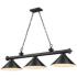 Cordon 57 1/4"W Black and Nickel 3-Light Billiard Pendant