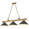 Cordon 57 1/4"W Brass and Bronze 3-Light Billiard Chandelier