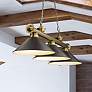 2_Cordon 57 1/4"W Brass and Bronze 3-Light Billiard Chandelier