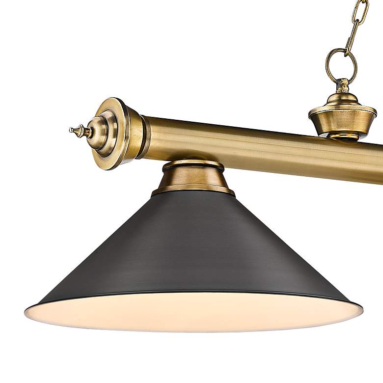 Image 4 Cordon 57 1/4"W Brass and Bronze 3-Light Billiard Chandelier more views