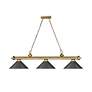 6_Cordon 57 1/4"W Brass and Bronze 3-Light Billiard Chandelier more views