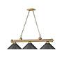 7_Cordon 57 1/4"W Brass and Bronze 3-Light Billiard Chandelier more views