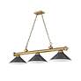 Cordon 57 1/4"W Brass and Bronze 3-Light Billiard Chandelier in scene