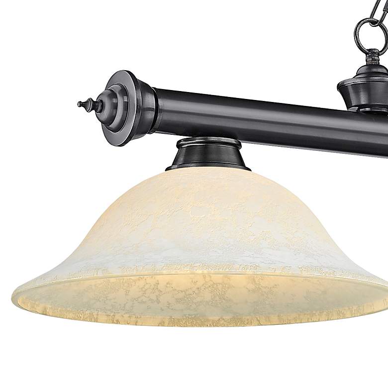 Image 4 Cordon 58" Wide Bronze Plate 3-Light Billiard Pendant more views