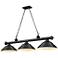 Cordon 58" Wide Matte Black Steel 3-Light Billiard Pendant
