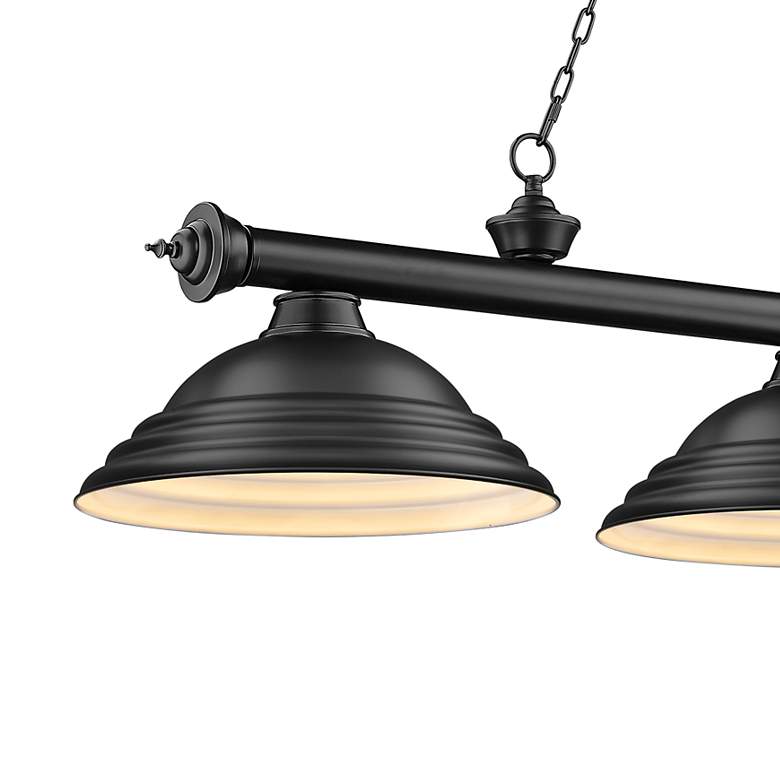 Image 4 Cordon 58" Wide Matte Black Steel 3-Light Billiard Pendant more views