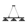 6_Cordon 58" Wide Matte Black Steel 3-Light Billiard Pendant more views