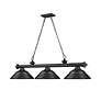 7_Cordon 58" Wide Matte Black Steel 3-Light Billiard Pendant more views