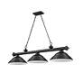 Cordon 58" Wide Matte Black Steel 3-Light Billiard Pendant in scene