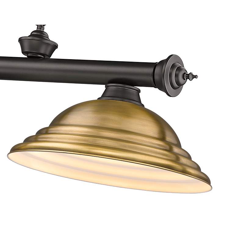 Image 7 Cordon 58"W Bronze and Rubbed Brass 3-Light Billiard Pendant more views